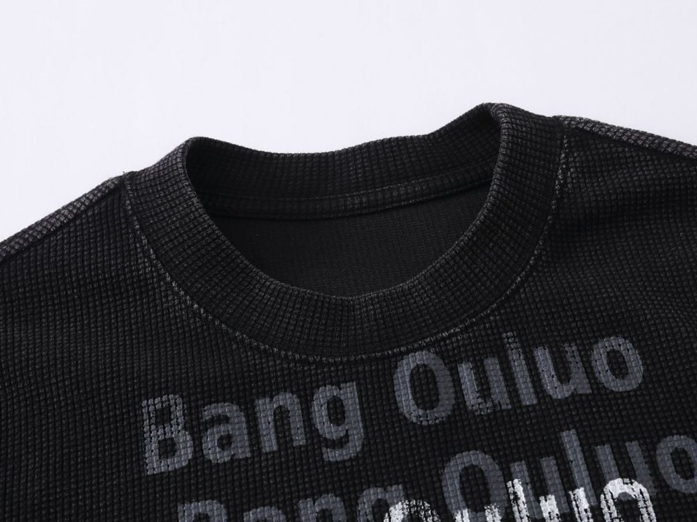 Trendy brand letter print short-sleeve T-shirt for men