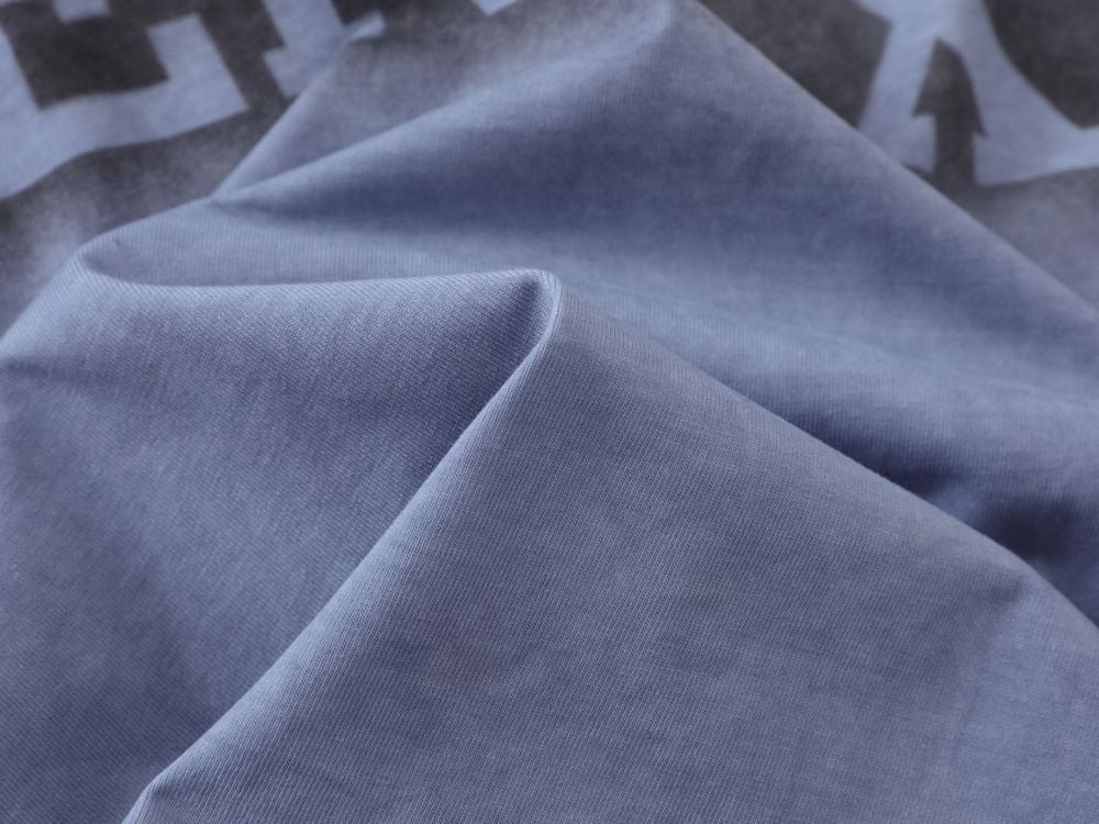 Men's loose casual short-sleeve T-shirt with letter spray paint & vintage dirty wash finish