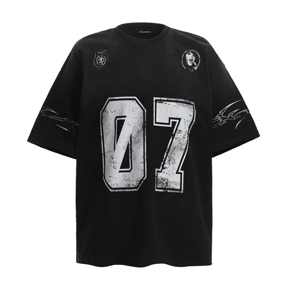 Men's summer casual trendy brand printed short-sleeve T-shirt