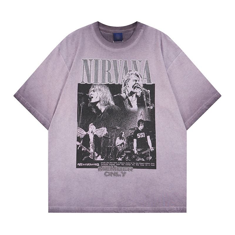 100% Cotton Rock & Rap Figure Rhinestone Print Short Sleeve T-Shirt