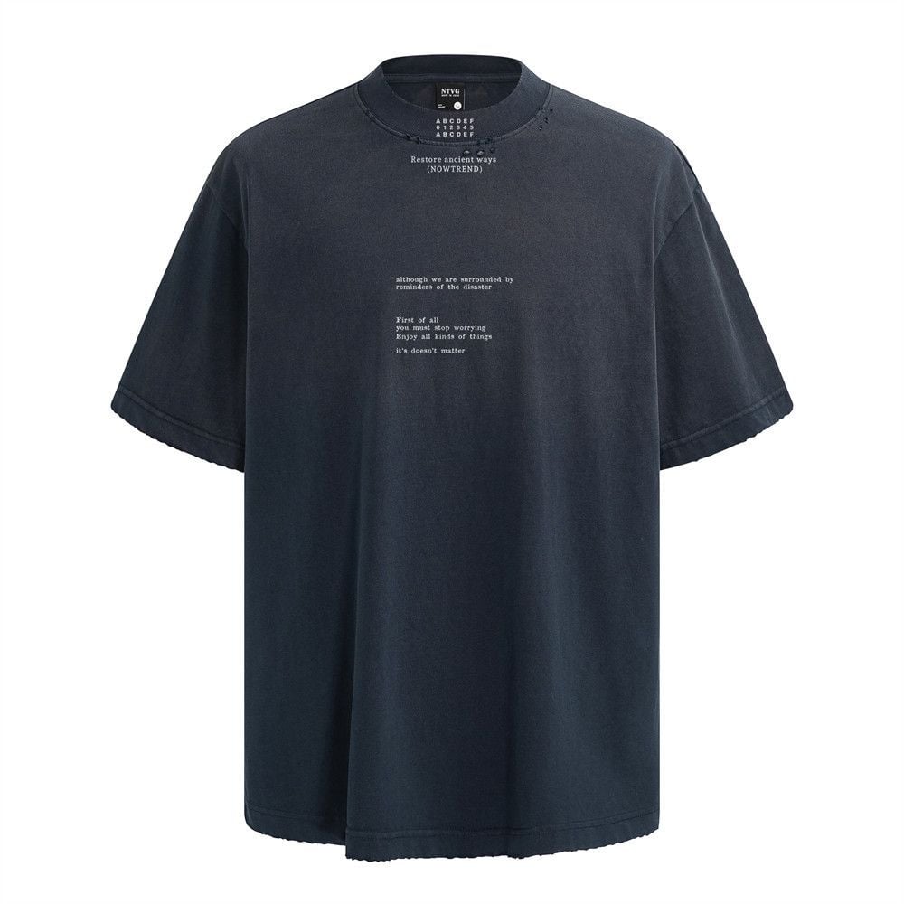 Men's vintage tie-dye distressed casual short sleeve tee