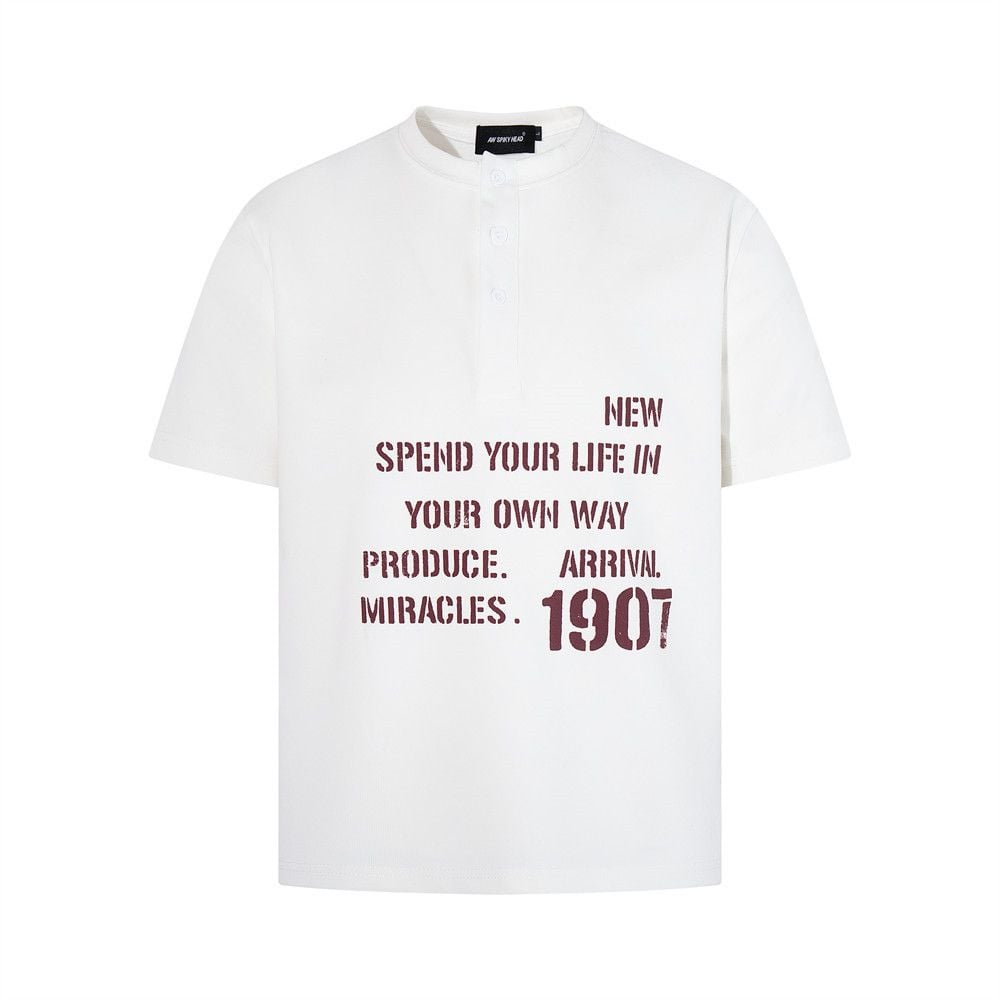 Men's Letter Print Casual Short Sleeve T-Shirt, Ins Summer Style