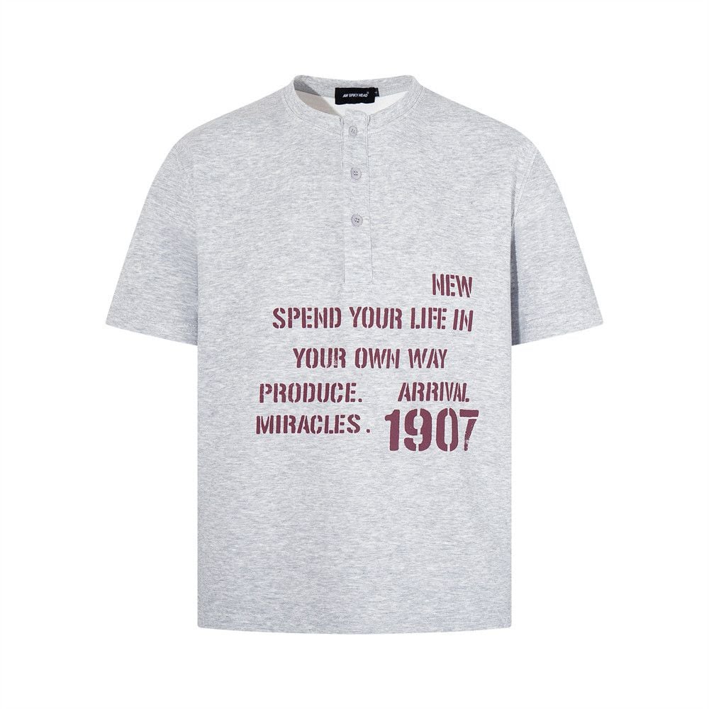 Men's Letter Print Casual Short Sleeve T-Shirt, Ins Summer Style