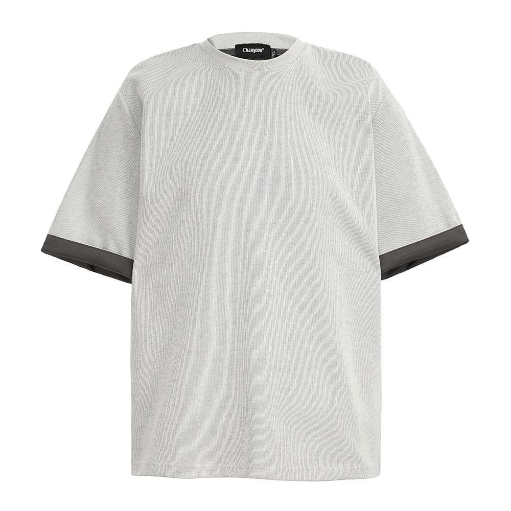 Men's Color Block Spliced Short Sleeve T-Shirt, Summer Loose & Versatile