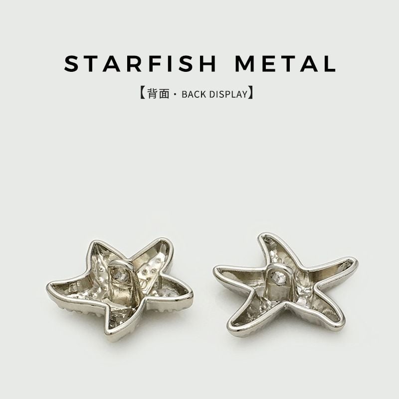 Fashionable starfish-shaped metal button, versatile