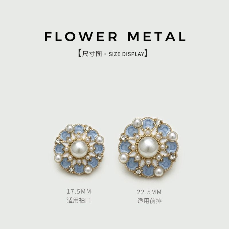 Chinese style flower-shaped metal button with enamel, versatile