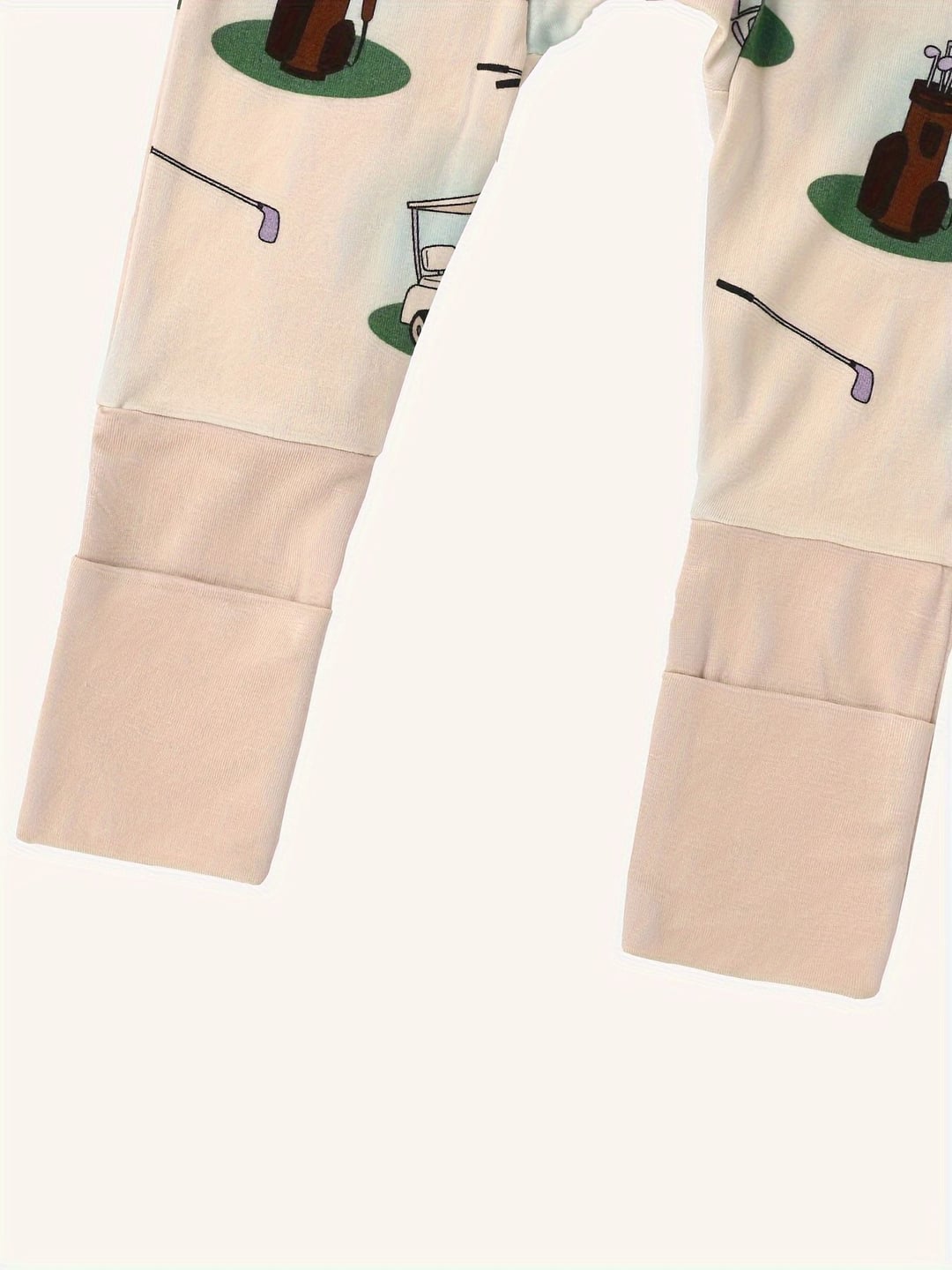 Bamboo Fiber Baby Golf Digital Print Zip-up Romper with Fold-over Footies