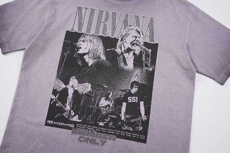 100% Cotton Rock & Rap Figure Rhinestone Print Short Sleeve T-Shirt