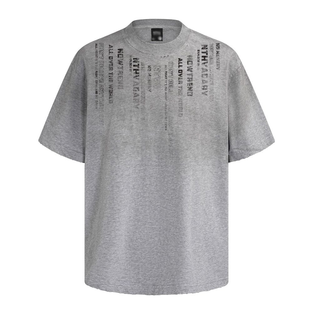 American retro letter print T-shirt