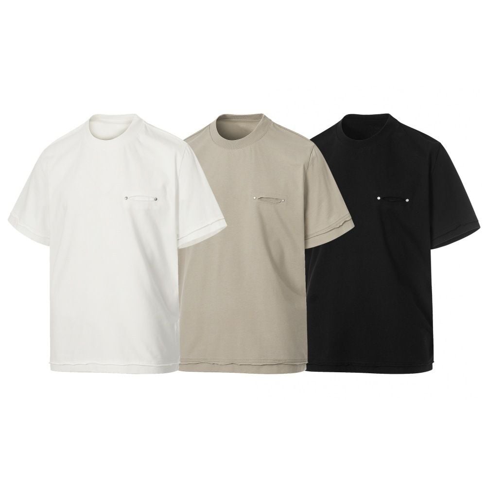 Men's Solid Color Short Sleeve T-Shirt, Summer Minimalist Versatile