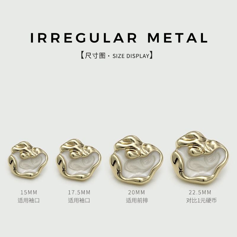 Premium irregular metal button