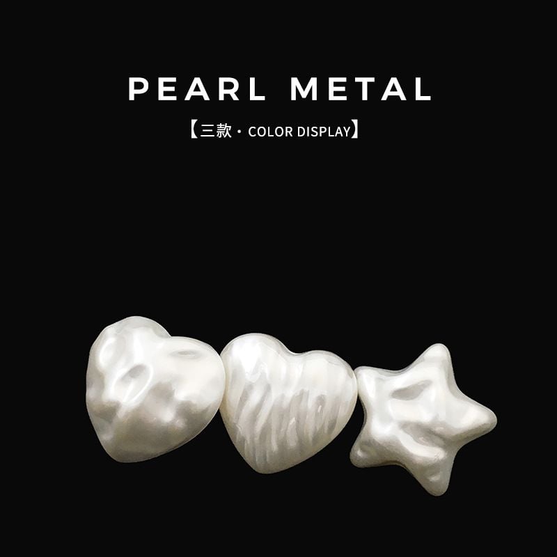 Irregular white pearl heart sweater button