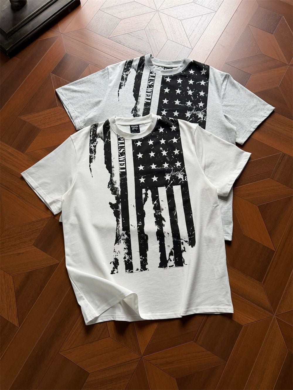 Men's trendy summer short-sleeve T-shirt with color-block splatter print