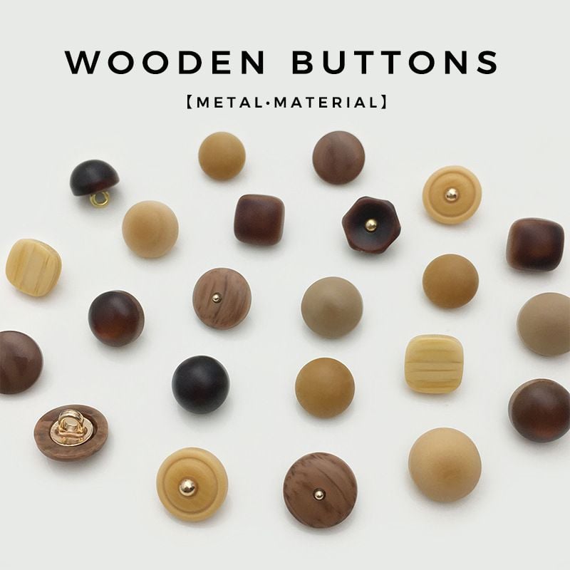 Round resin imitation wood button