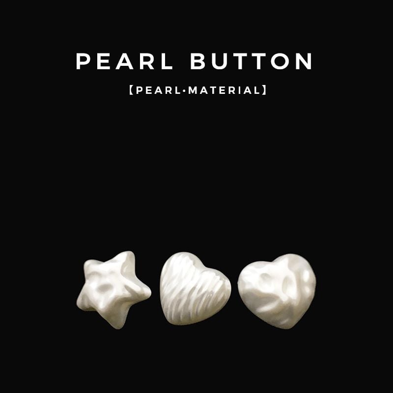 Irregular white pearl heart sweater button
