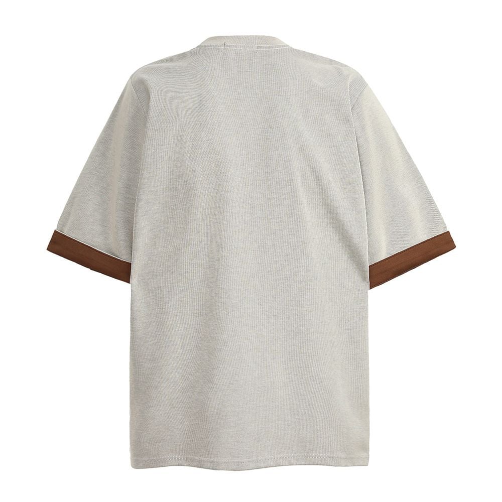 Men's Color Block Spliced Short Sleeve T-Shirt, Summer Loose & Versatile