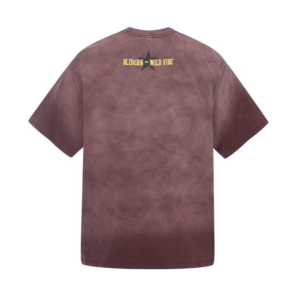 Men's Vintage Gradient Tie Dye Figure Print Tee