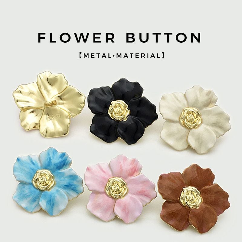 Colorful flower-shaped metal button