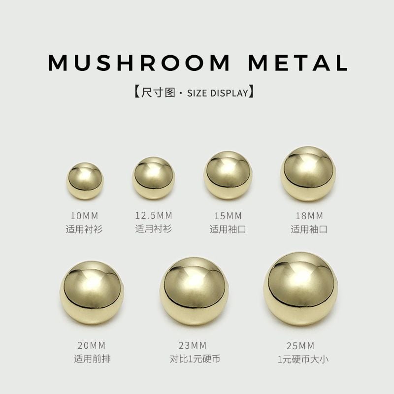 All-Purpose Plain Round Metal Mushroom Button