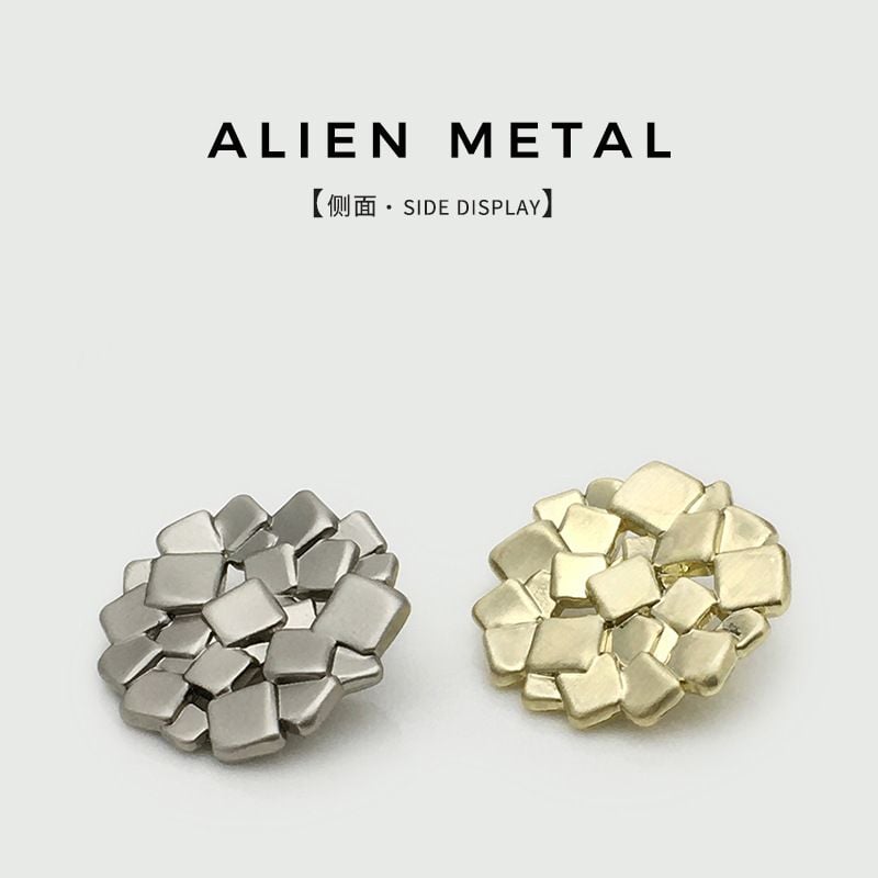 Unique irregular square hollow metal button