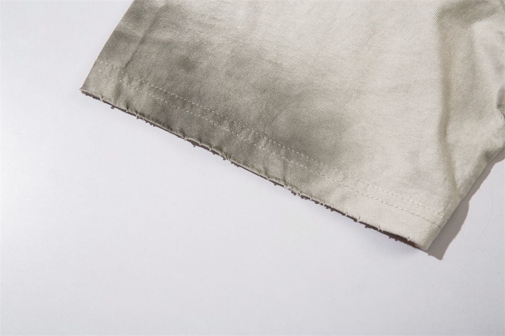 Men's tie-dye color-block short-sleeve T-shirt