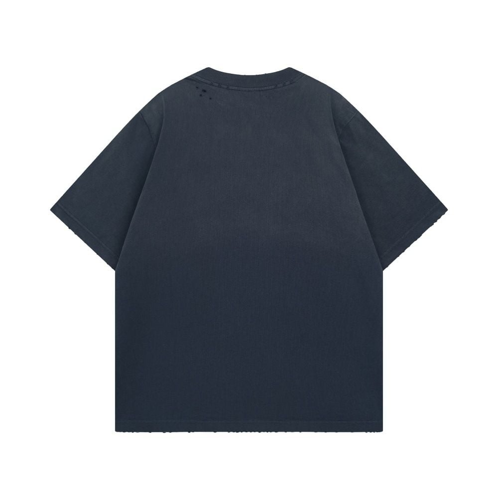 Men's Creative Graffiti Letter Print Short Sleeve T-shirt, 100% Cotton