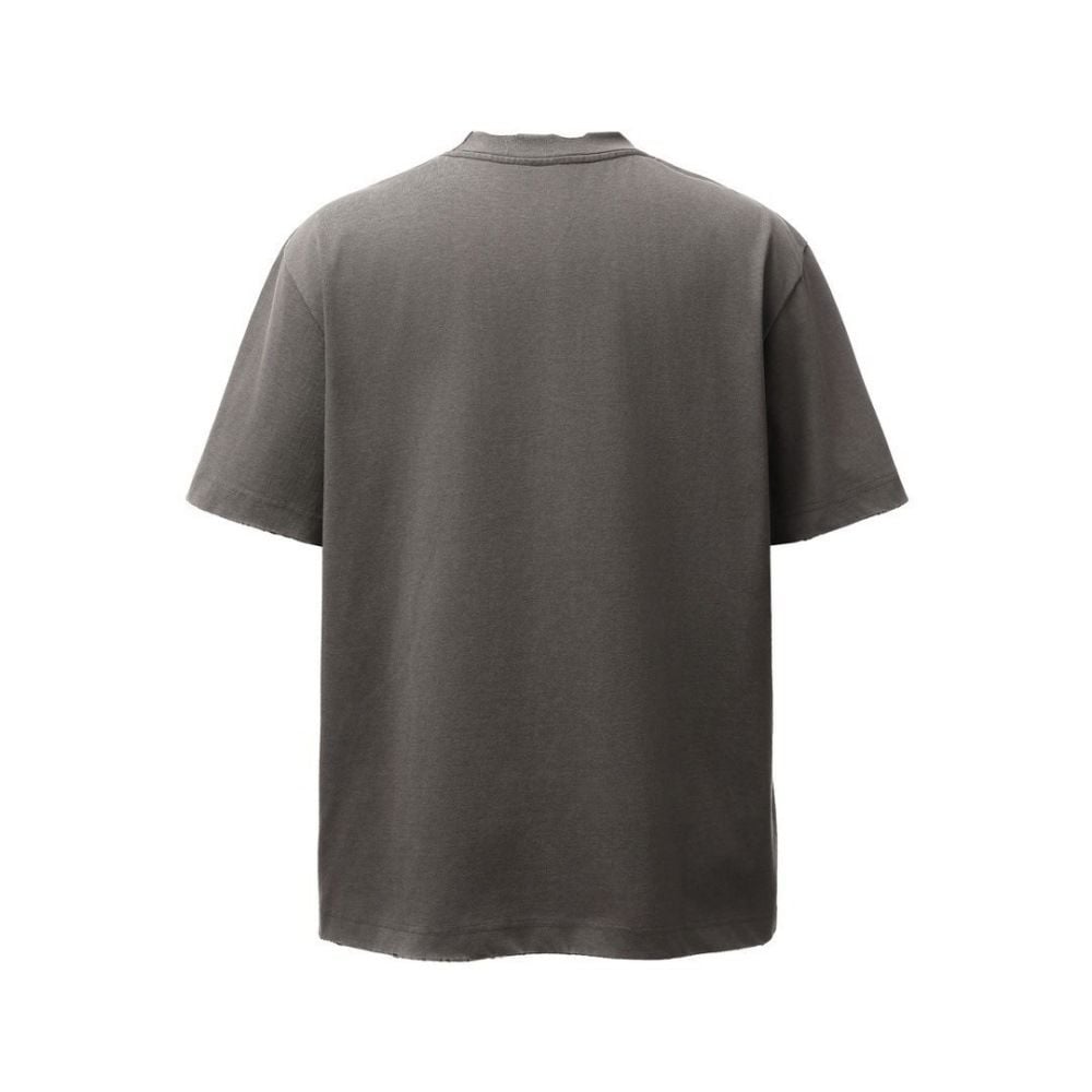 Men's vintage washed printed short-sleeve T-shirt