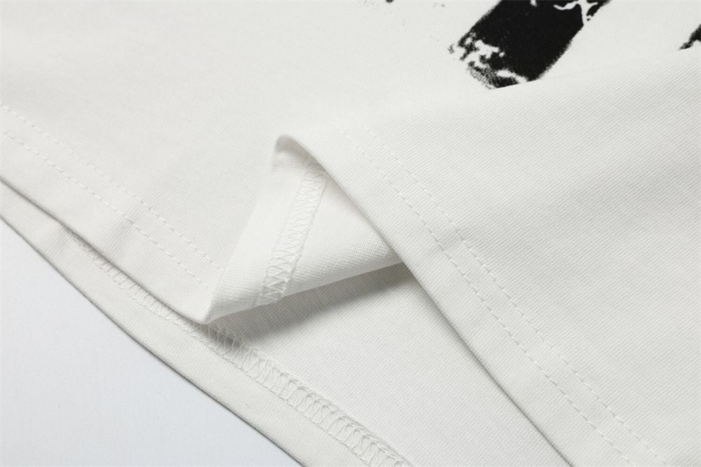 Men's trendy summer short-sleeve T-shirt with color-block splatter print