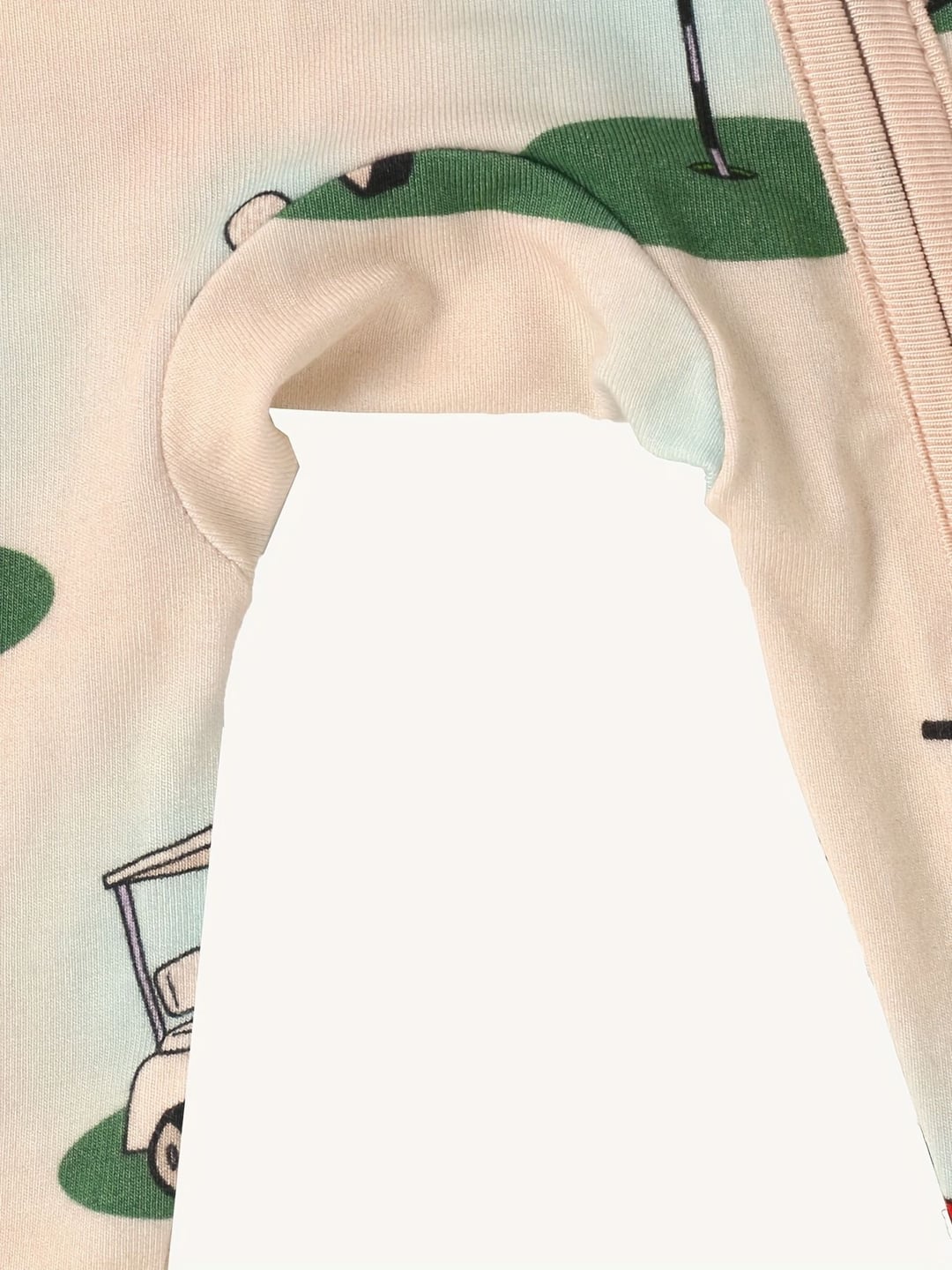 Bamboo Fiber Baby Golf Digital Print Zip-up Romper with Fold-over Footies