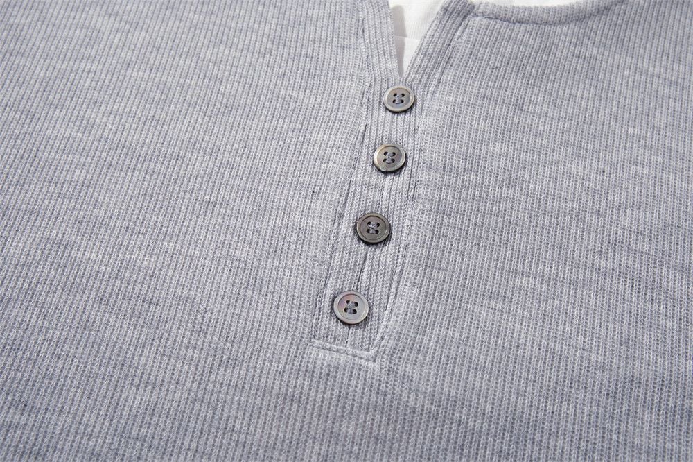 Men's color-blocked fake two-piece half-button crew neck short-sleeve T-shirt