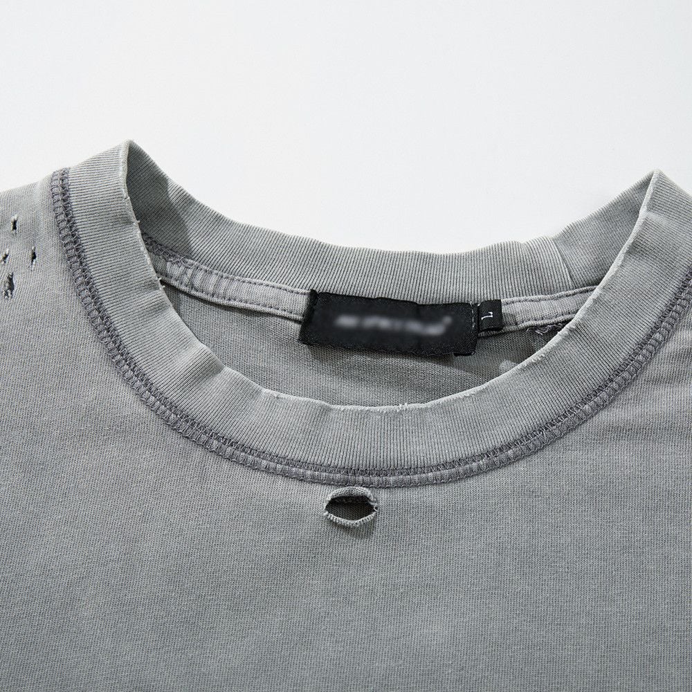 Men's Vintage Heavy Washed Distressed Cotton Tee