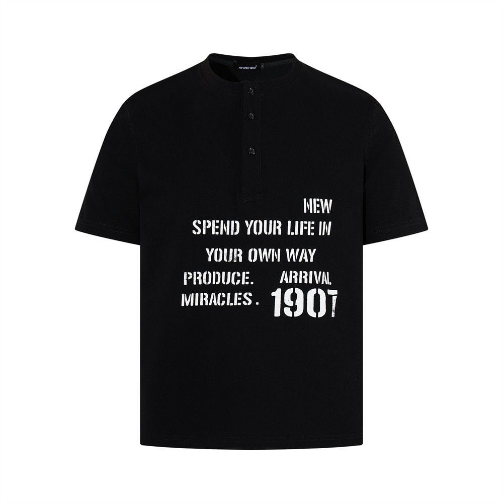 Men's Letter Print Casual Short Sleeve T-Shirt, Ins Summer Style