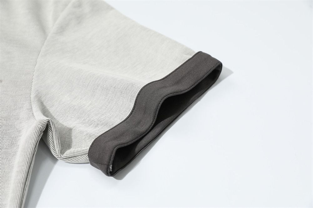 Men's Color Block Spliced Short Sleeve T-Shirt, Summer Loose & Versatile