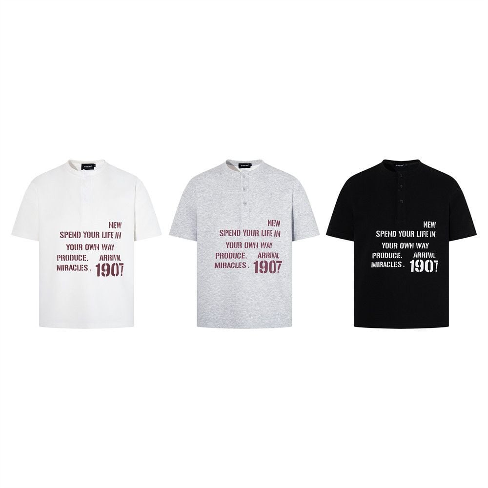 Men's Letter Print Casual Short Sleeve T-Shirt, Ins Summer Style