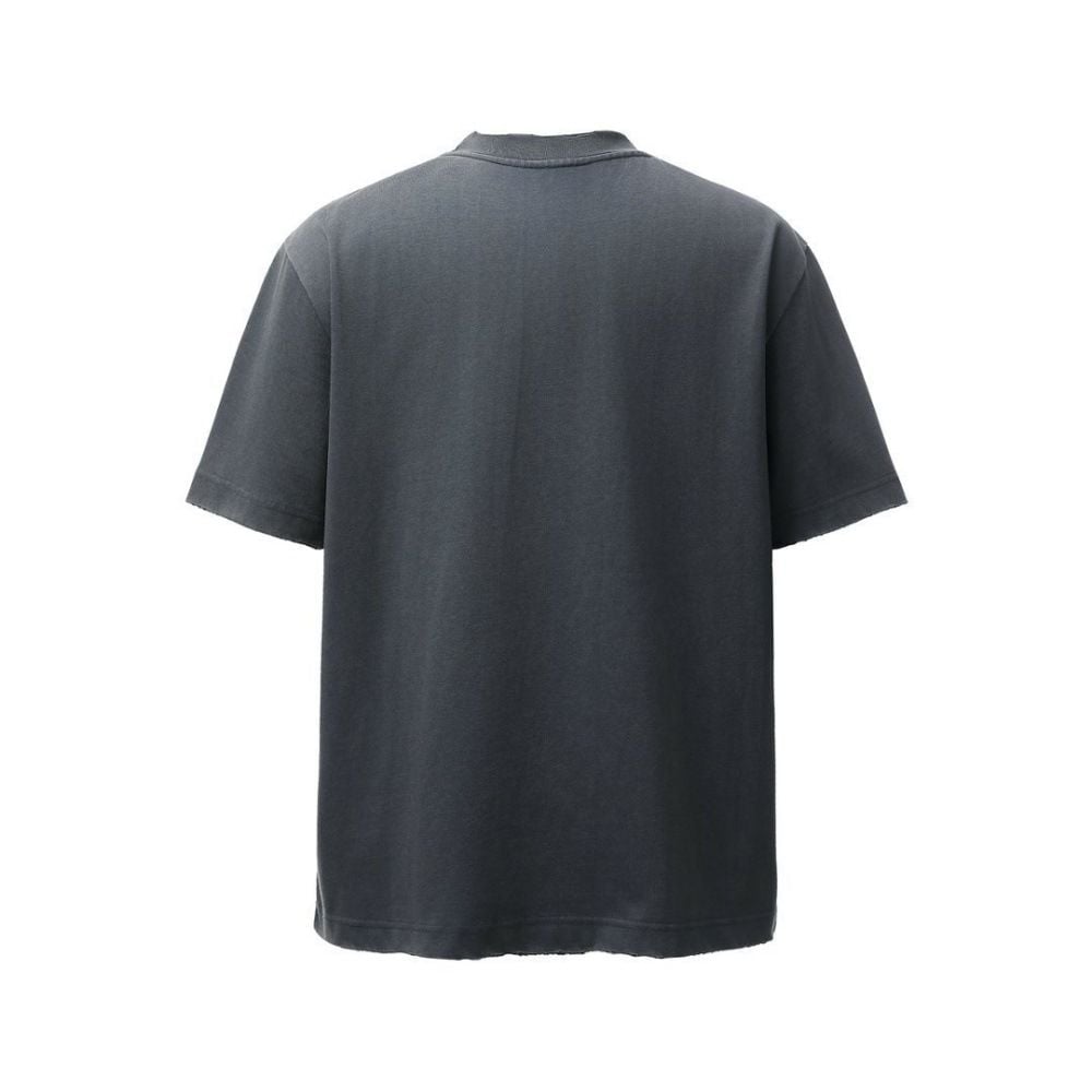 Men's vintage washed printed short-sleeve T-shirt