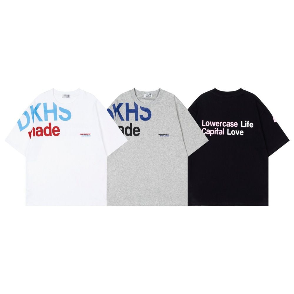 Men's American style letter print personality short-sleeve T-shirt