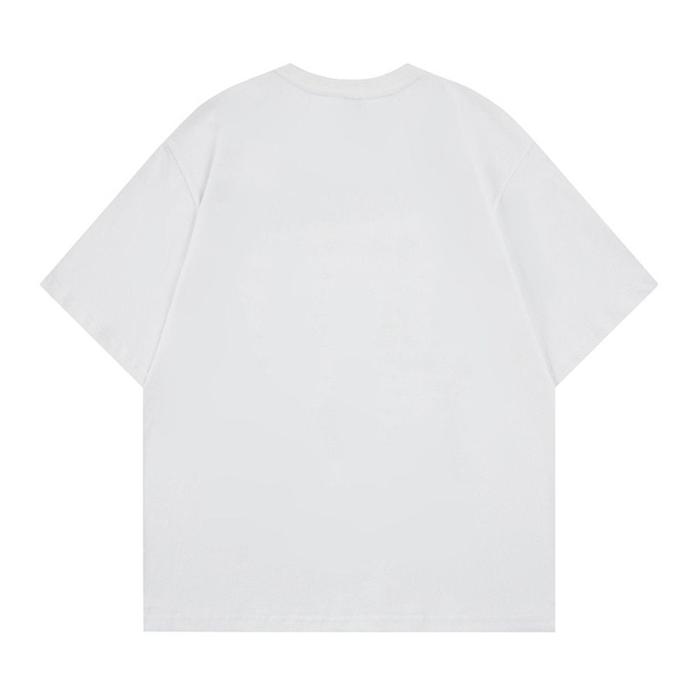 Men's ins vintage T-shirt with graffiti letter print