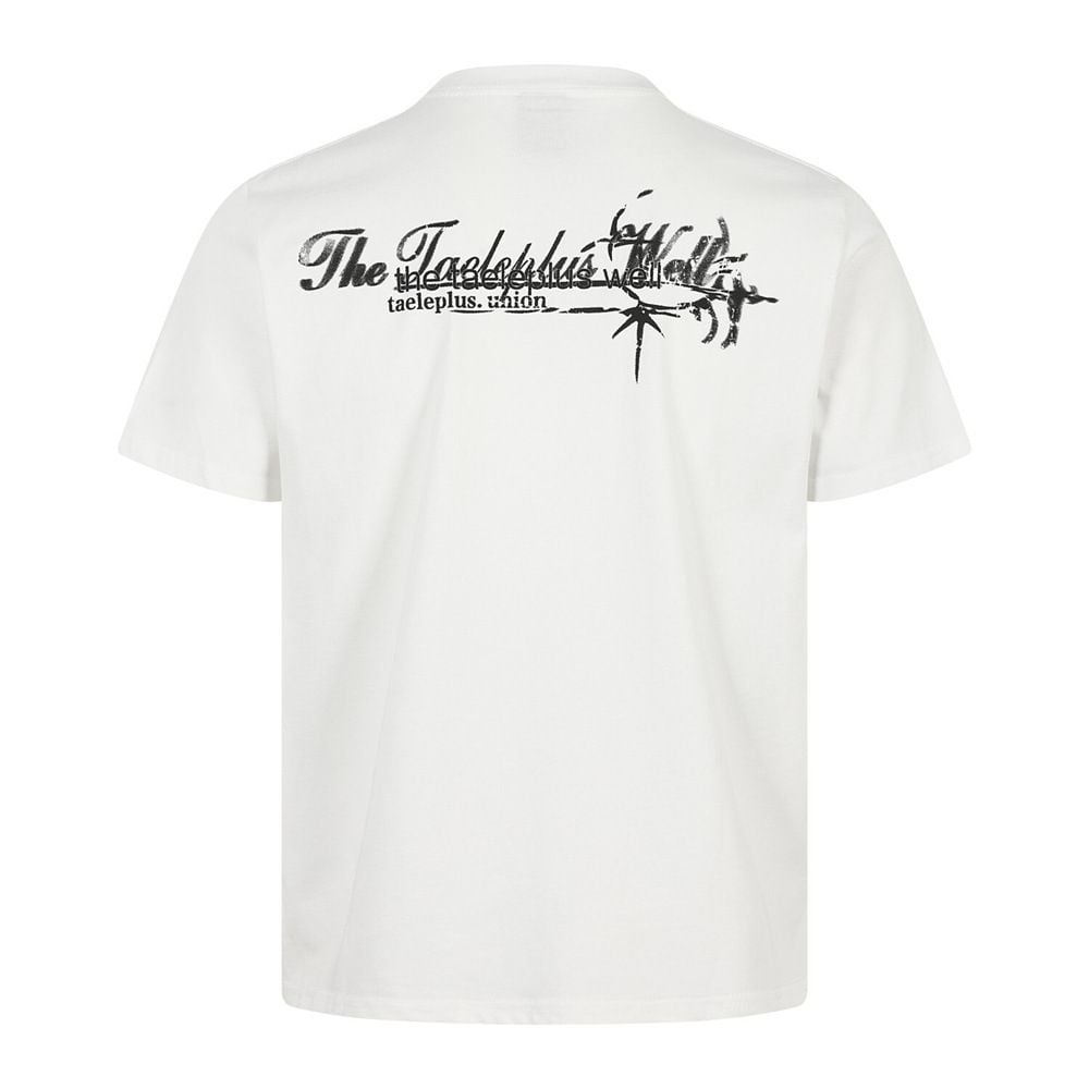 Men's trendy summer short-sleeve T-shirt with color-block splatter print