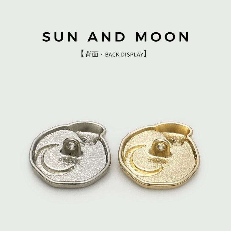 Premium irregular metal sun moon heart buttons