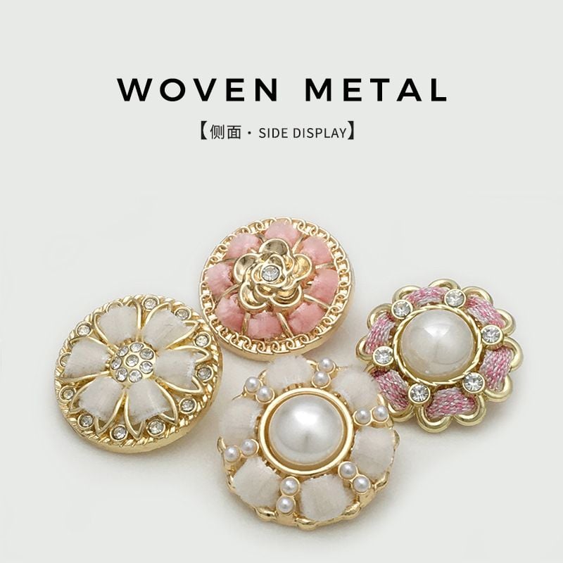 Premium metal cord lock with pearl & diamond embellishment