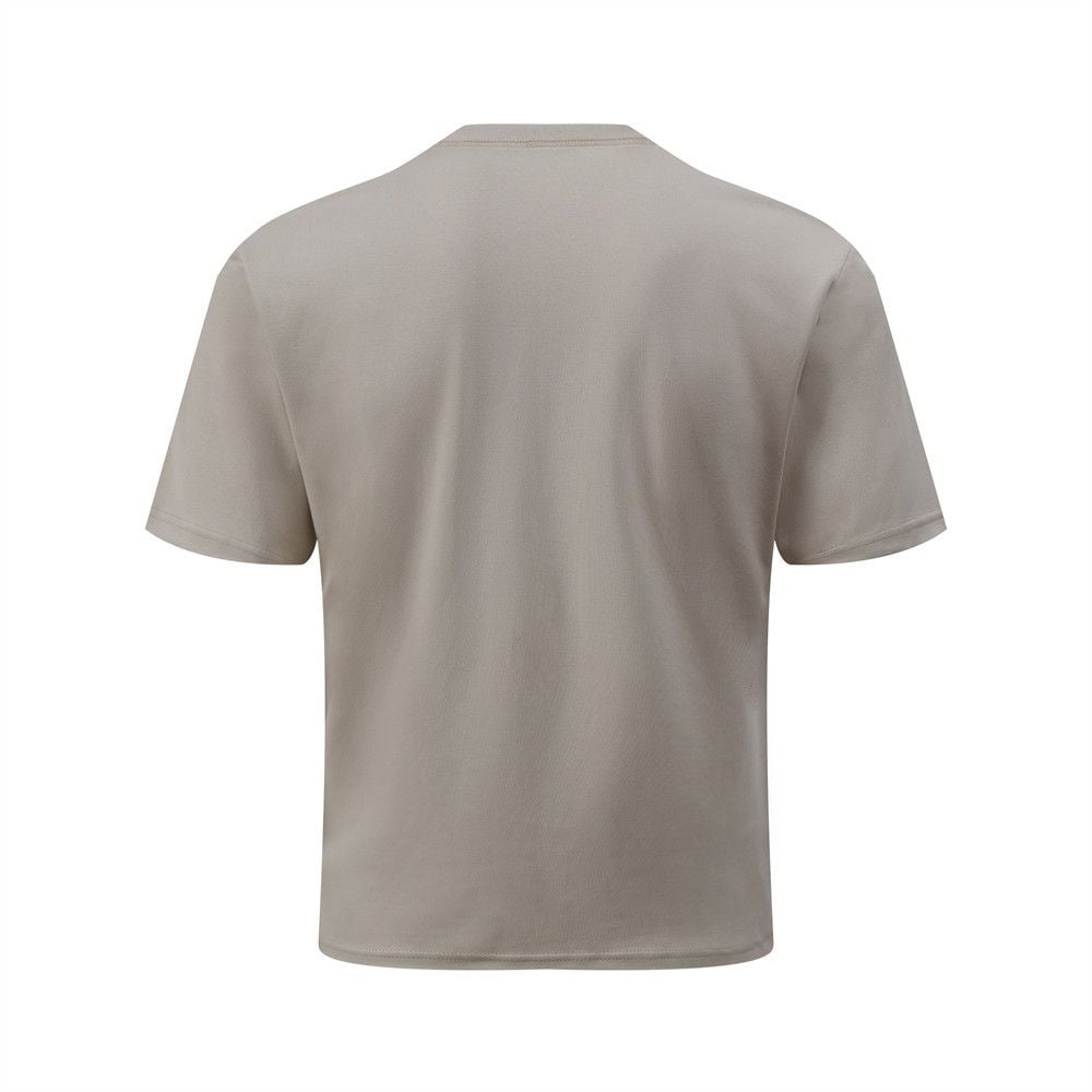 European and American INS trendy loose half-button crew neck short-sleeve T-shirt