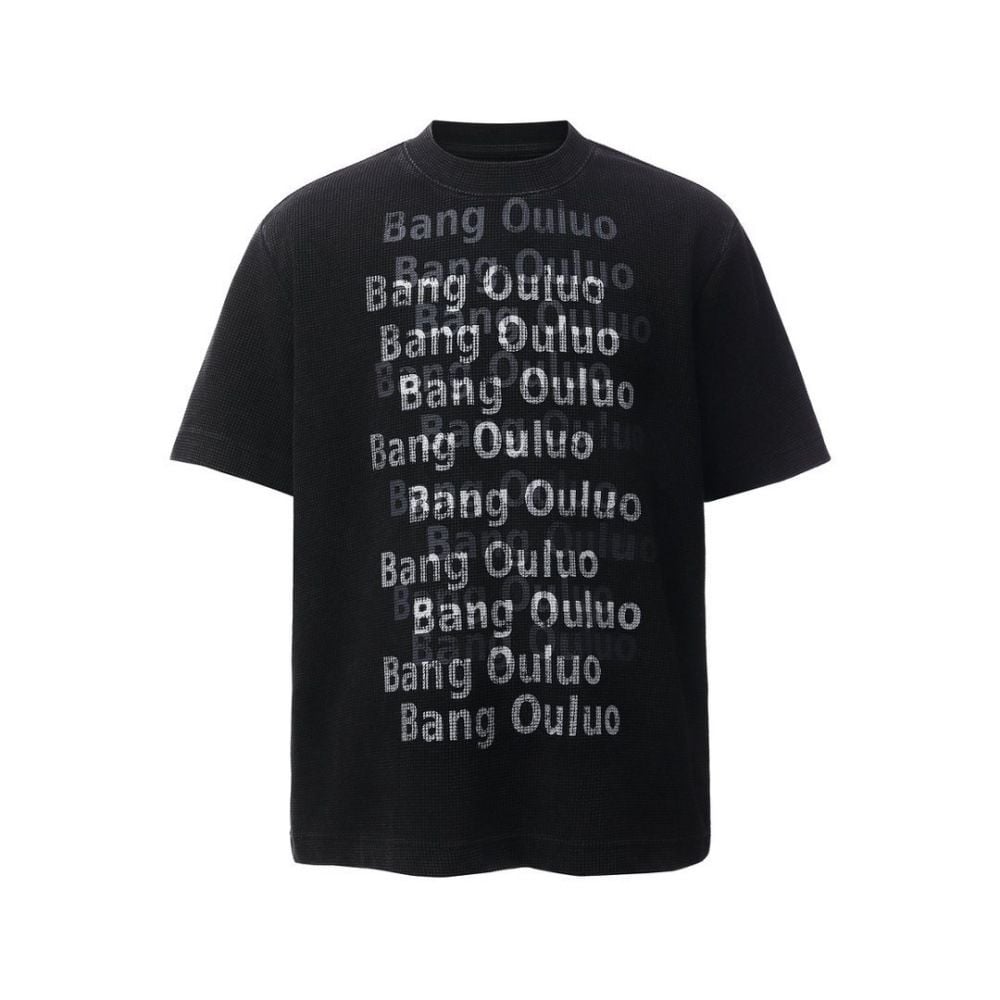 Trendy brand letter print short-sleeve T-shirt for men