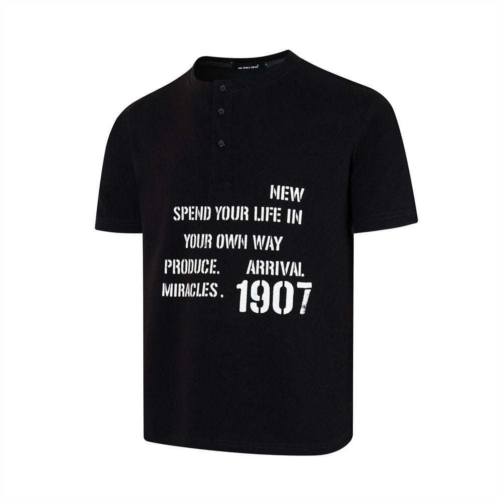 Men's Letter Print Casual Short Sleeve T-Shirt, Ins Summer Style