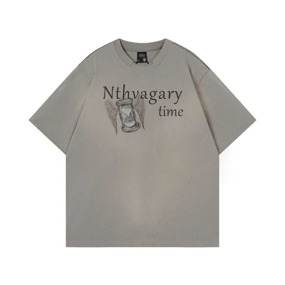 Men's Creative Letter Print Short Sleeve T-shirt, Ins Trendy Punk Style