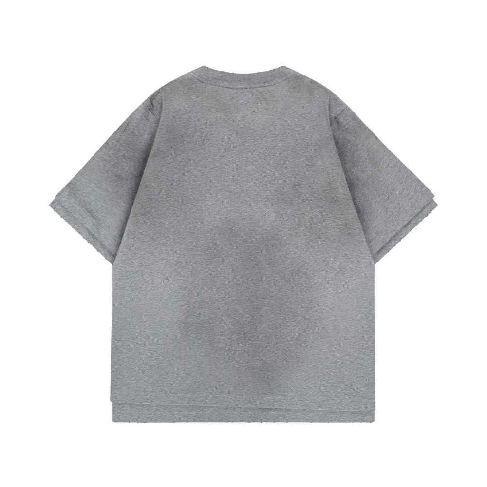 Men's double-layer fake two-piece letter print short-sleeve T-shirt