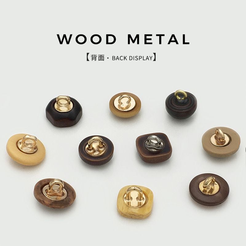 Round resin imitation wood button