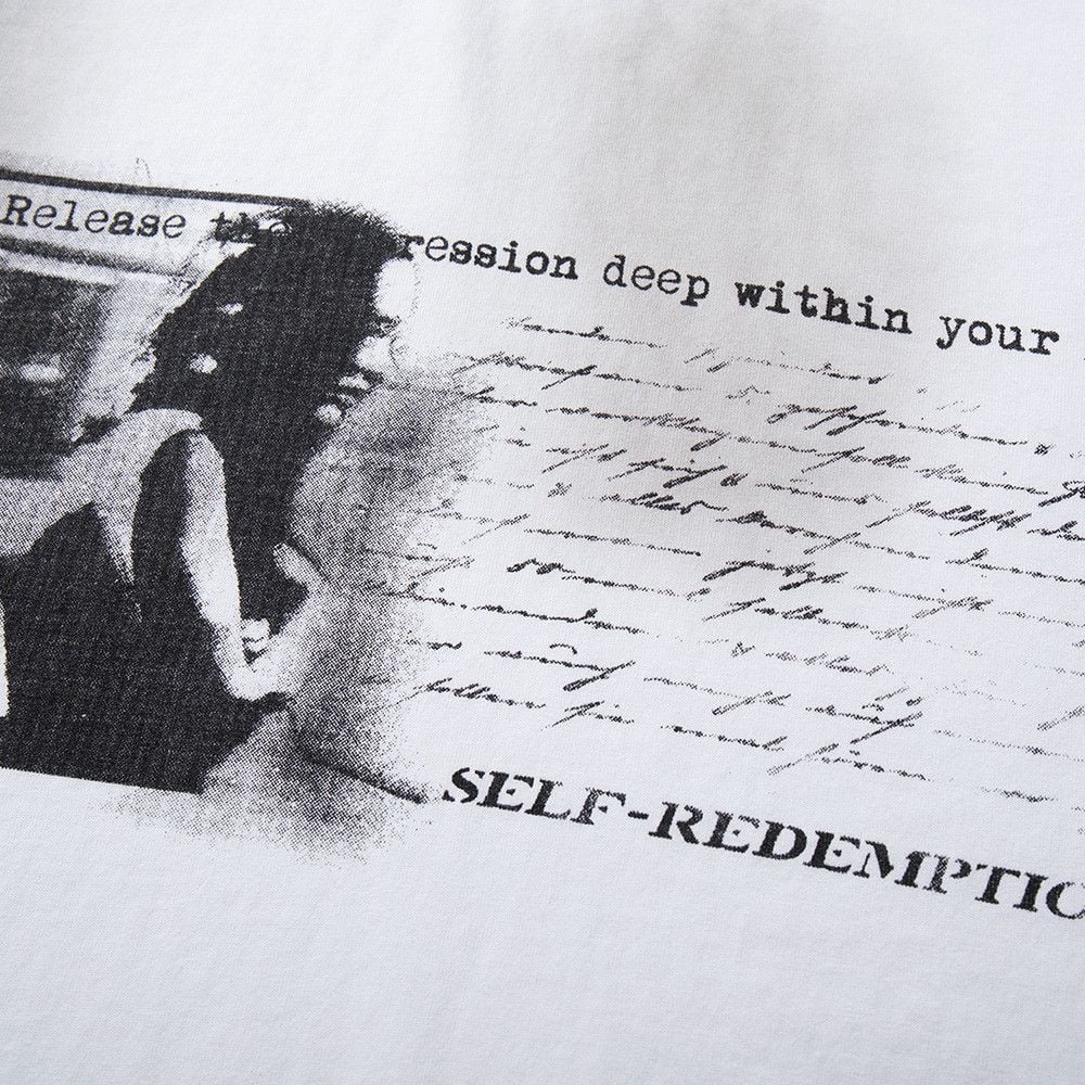 Men’s Vintage Ins Trendy Distressed Portrait Print Short Sleeve T-Shirt