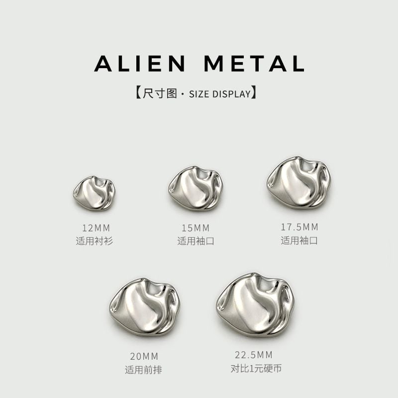 Vintage irregular metal buttons with uneven texture