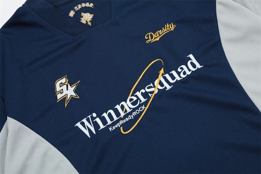 Men's color-block V-neck sports short-sleeve T-shirt for summer