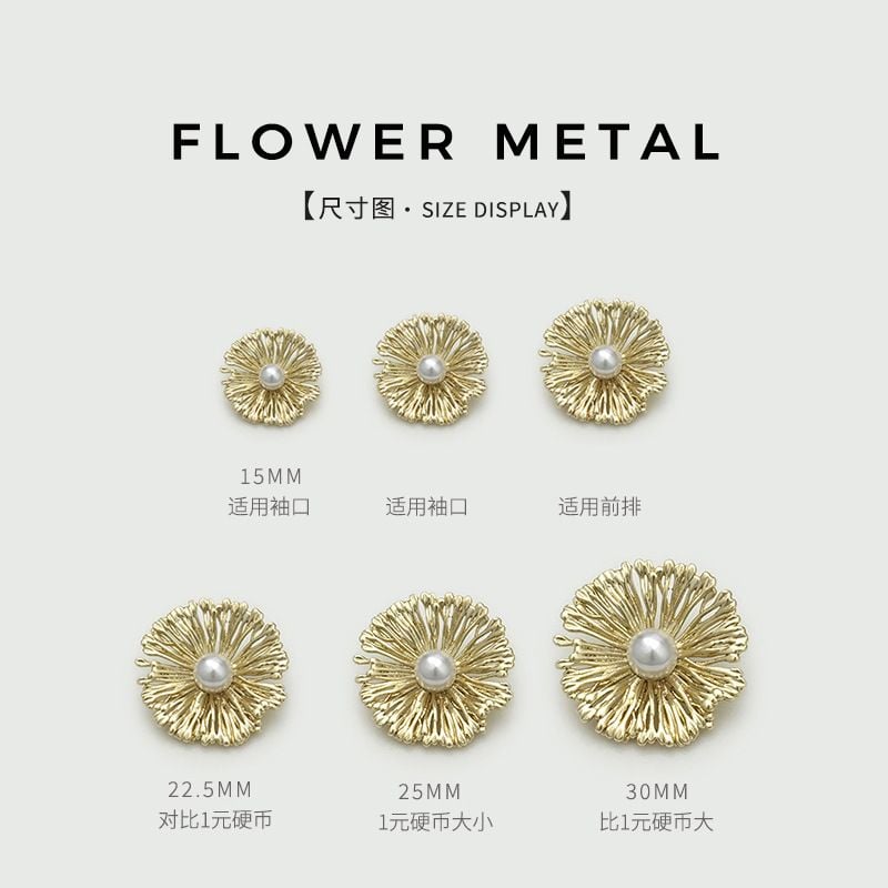 Premium fresh irregular flower-shaped copper button
